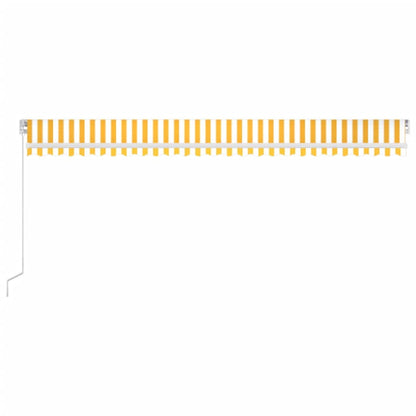 Luifel Handmatig Uittrekbaar Met Led 600X300 Cm Geel En Wit 600 x 300 cm