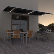 Luifel 600x300 cm antraciet met LED