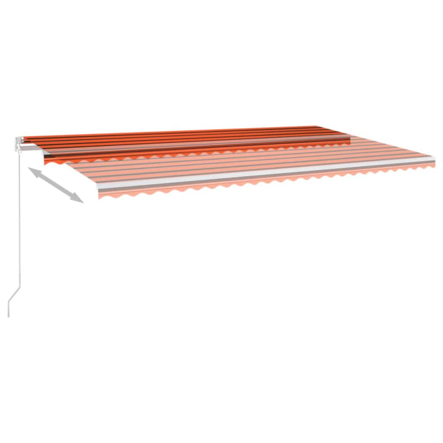 Luifel Handmatig Uittrekbaar Met Led 600X300 Cm Oranje En Bruin 600 x 300 cm Multikleur