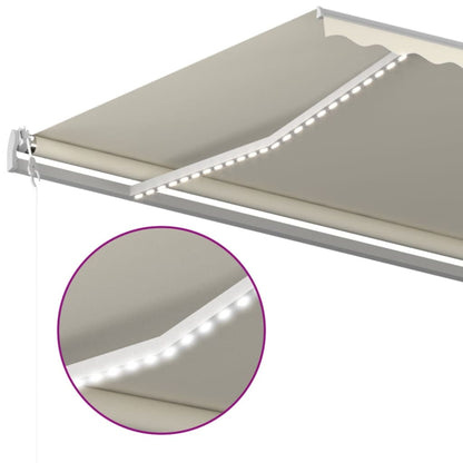 Luifel Automatisch Met Led En Windsensor 600X300 Cm Crèmekleur 600 x 300 cm