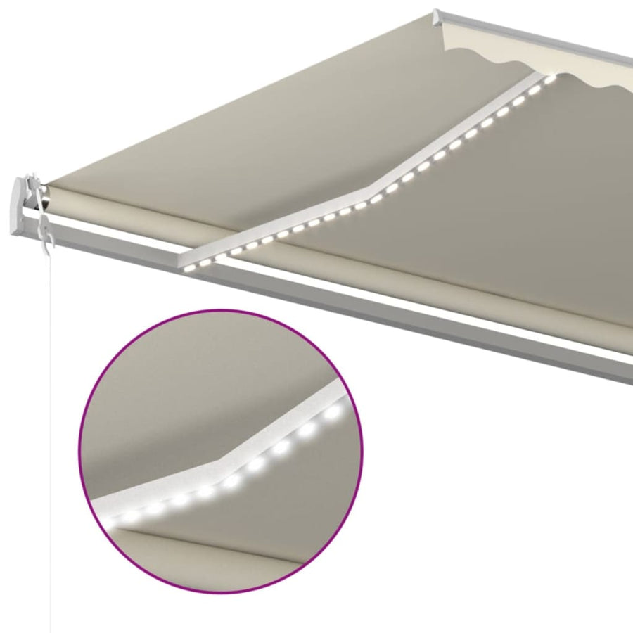 Luifel Automatisch Met Led En Windsensor 600X300 Cm Crèmekleur 600 x 300 cm