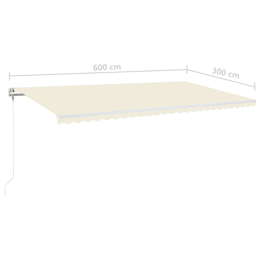 Luifel Automatisch Met Led En Windsensor 600X300 Cm Crèmekleur 600 x 300 cm