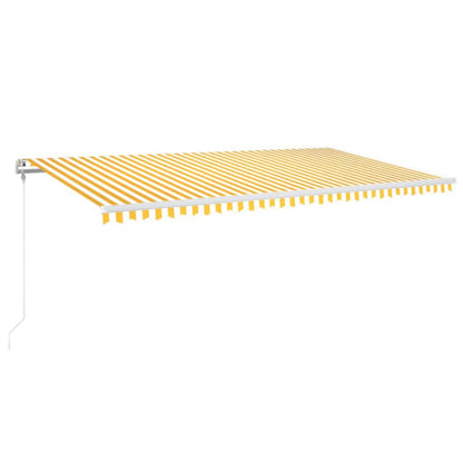 Luifel Automatisch Met Led En Windsensor 600 x 300 cm Geel en wit