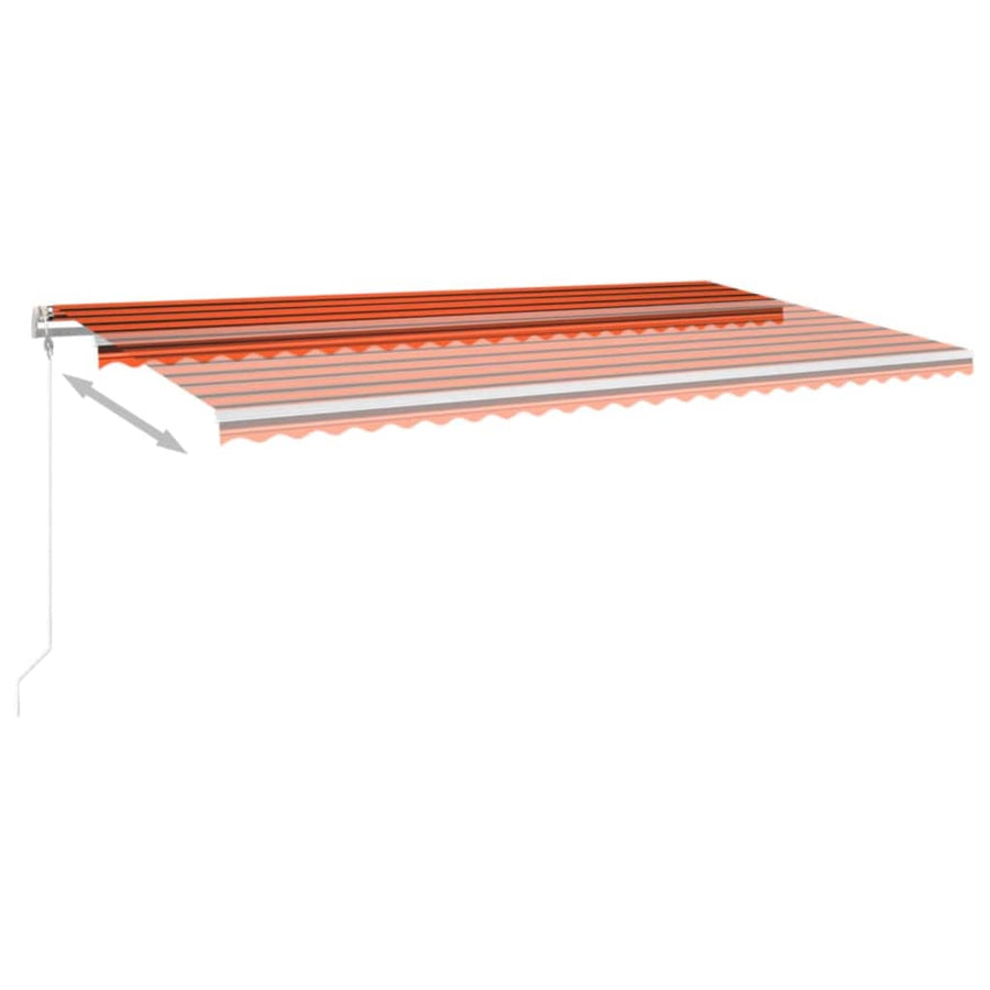 Luifel Automatisch Met Led Windsensor Oranje Bruin 600 x 300 cm Multikleur