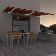 Luifel automatisch 600x300 cm oranje bruin met led en windsensor
