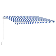 Luifel Handmatig Uittrekbaar 400 x 350 cm Blauw en wit