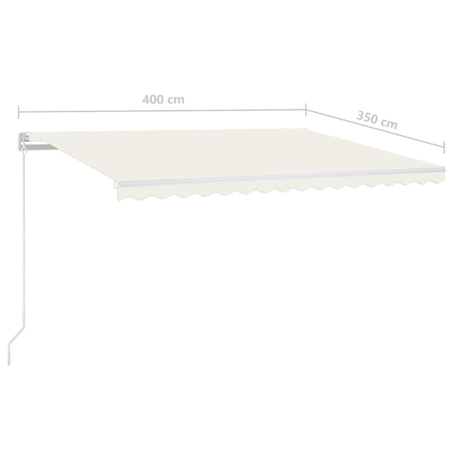 Luifel Handmatig Uittrekbaar Kleurig 400 x 350 cm Crème