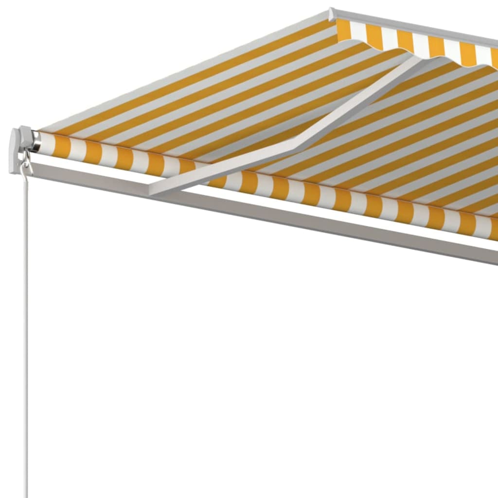 Luifel Handmatig Uittrekbaar 400 x 350 cm Geel en wit