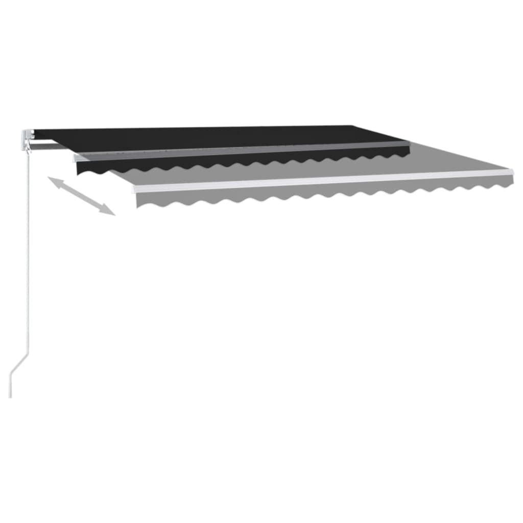 Luifel Handmatig Uittrekbaar Kleurig 400 x 350 cm Antraciet