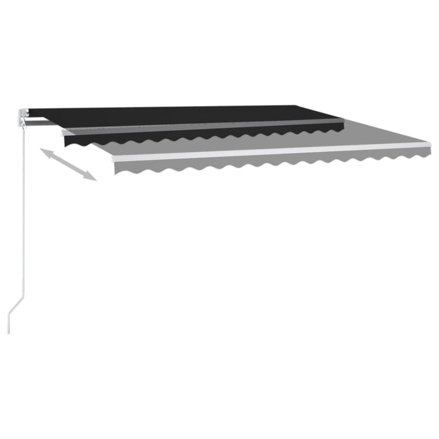 Luifel Handmatig Uittrekbaar Kleurig 400 x 350 cm Antraciet
