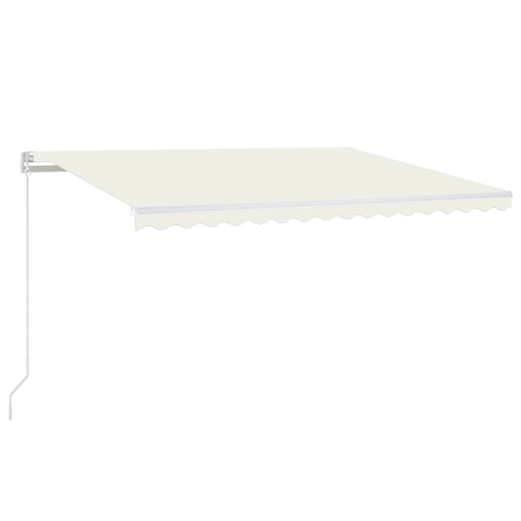 Luifel Handmatig Uittrekbaar Met Led Kleurig 400 x 350 cm Crème