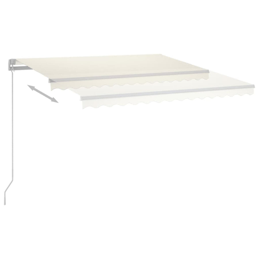 Luifel Handmatig Uittrekbaar Met Led Kleurig 400 x 350 cm Crème