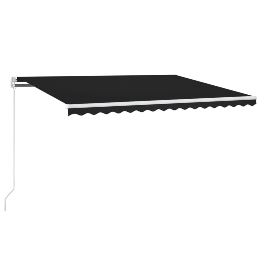 Luifel Handmatig Uittrekbaar Met Led Kleur 400 x 350 cm Antraciet