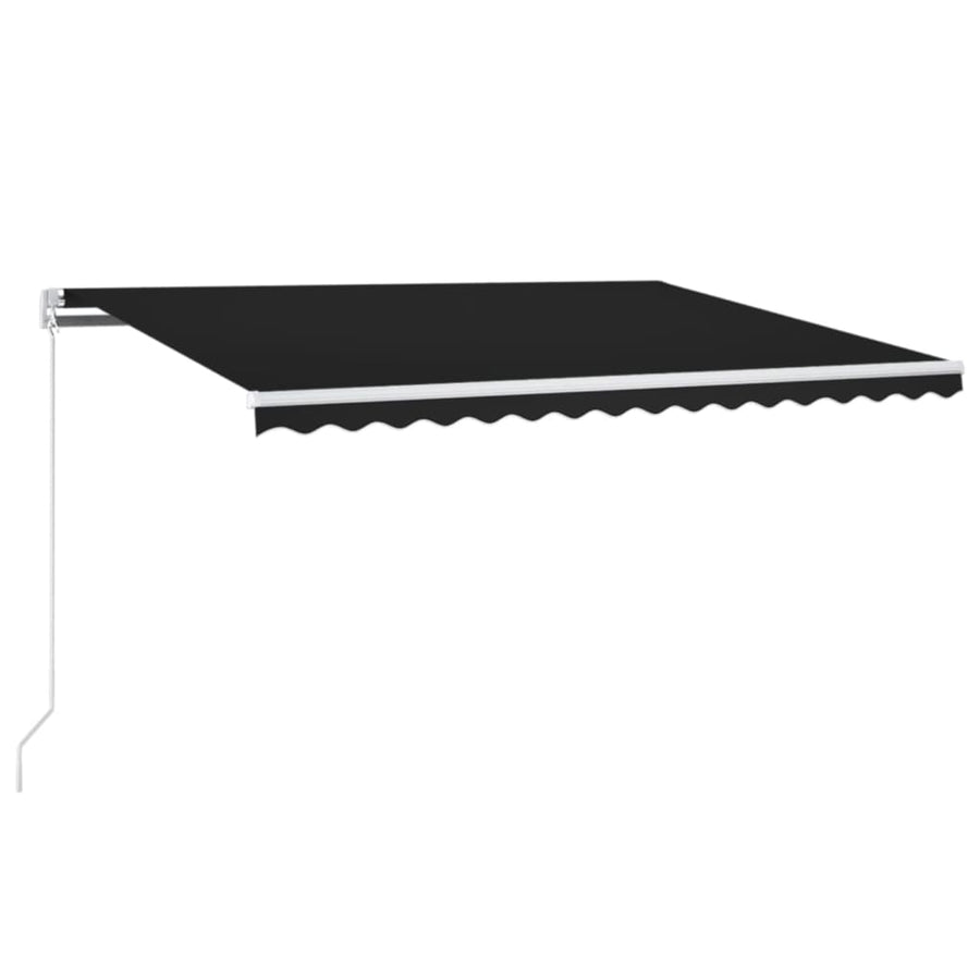 Luifel Handmatig Uittrekbaar Met Led Kleur 400 x 350 cm Antraciet