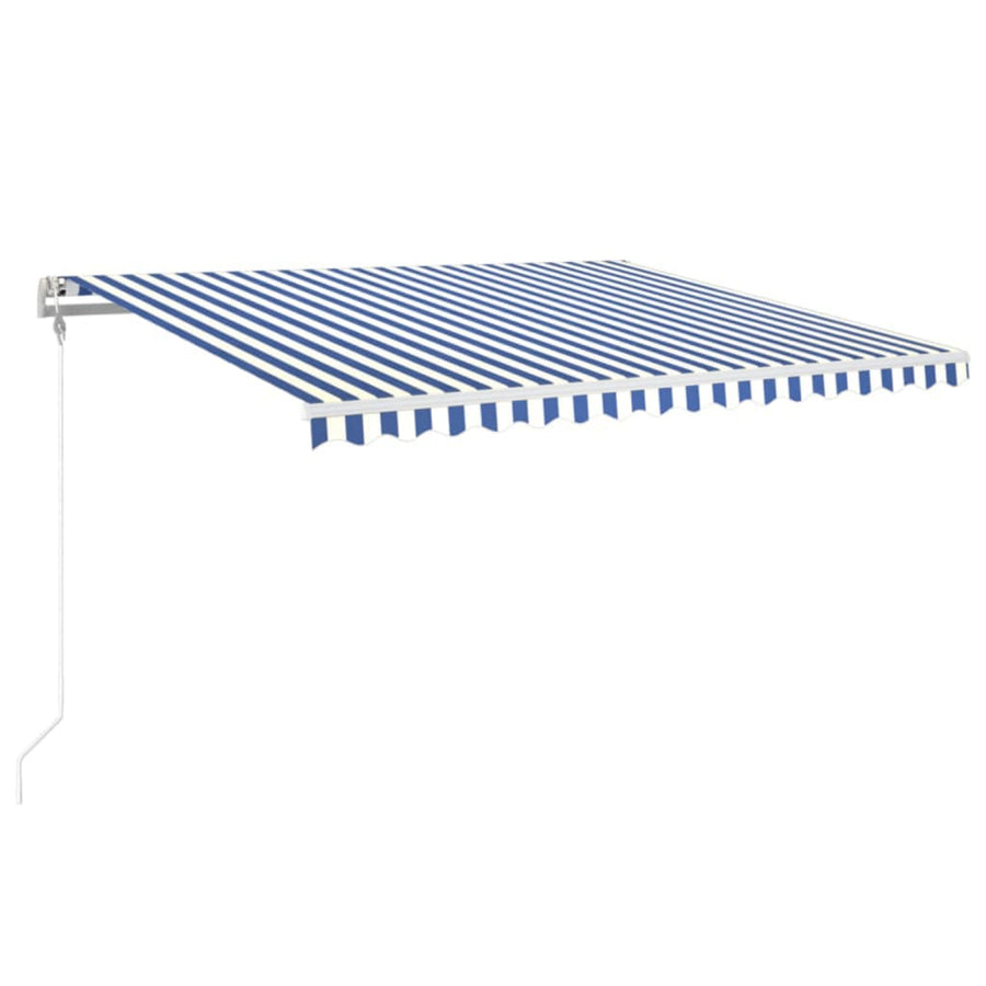 Luifel Automatisch Uittrekbaar 400 x 350 cm Blauw en wit