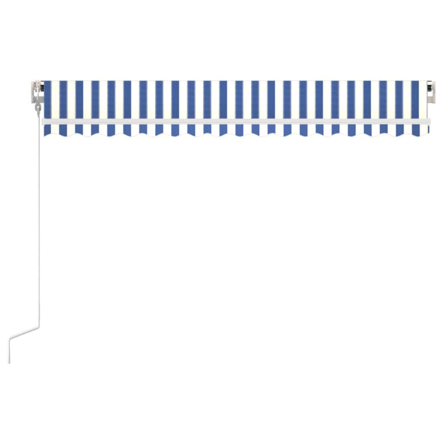 Luifel Automatisch Uittrekbaar 400 x 350 cm Blauw en wit
