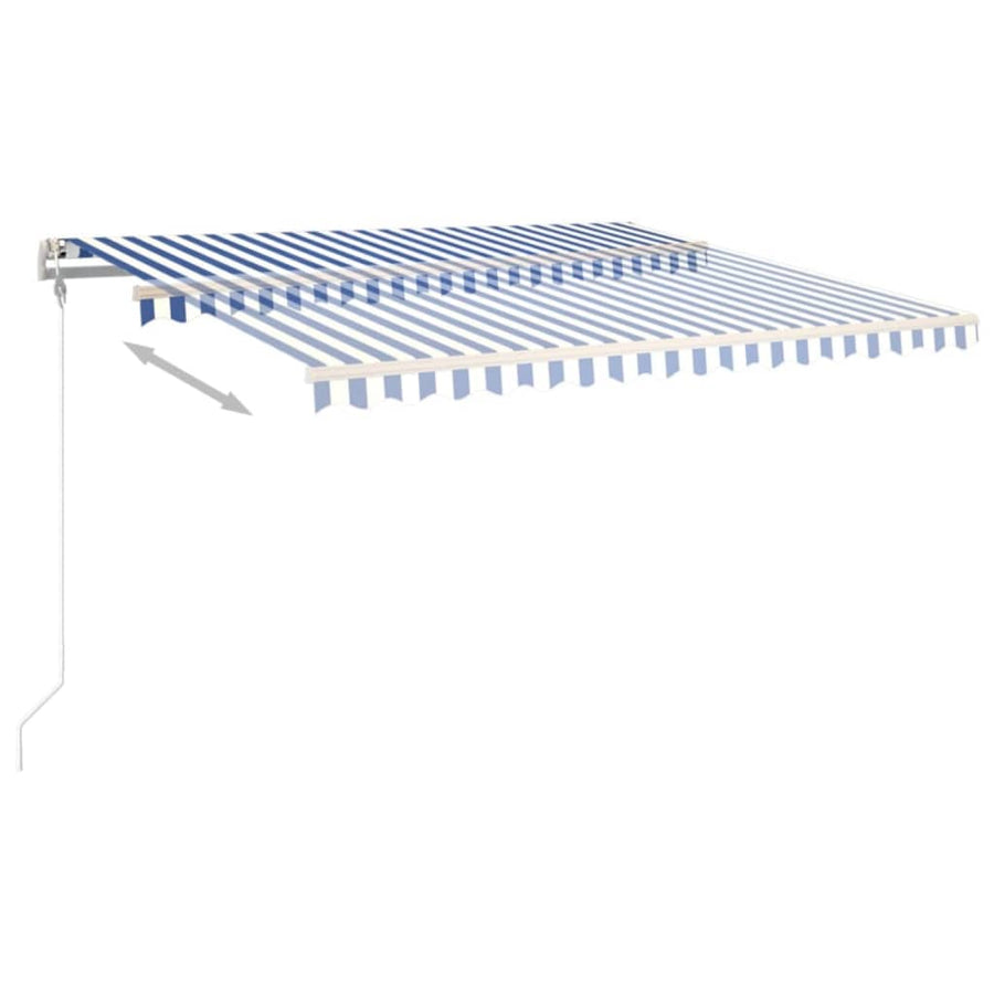 Luifel Automatisch Uittrekbaar 400 x 350 cm Blauw en wit