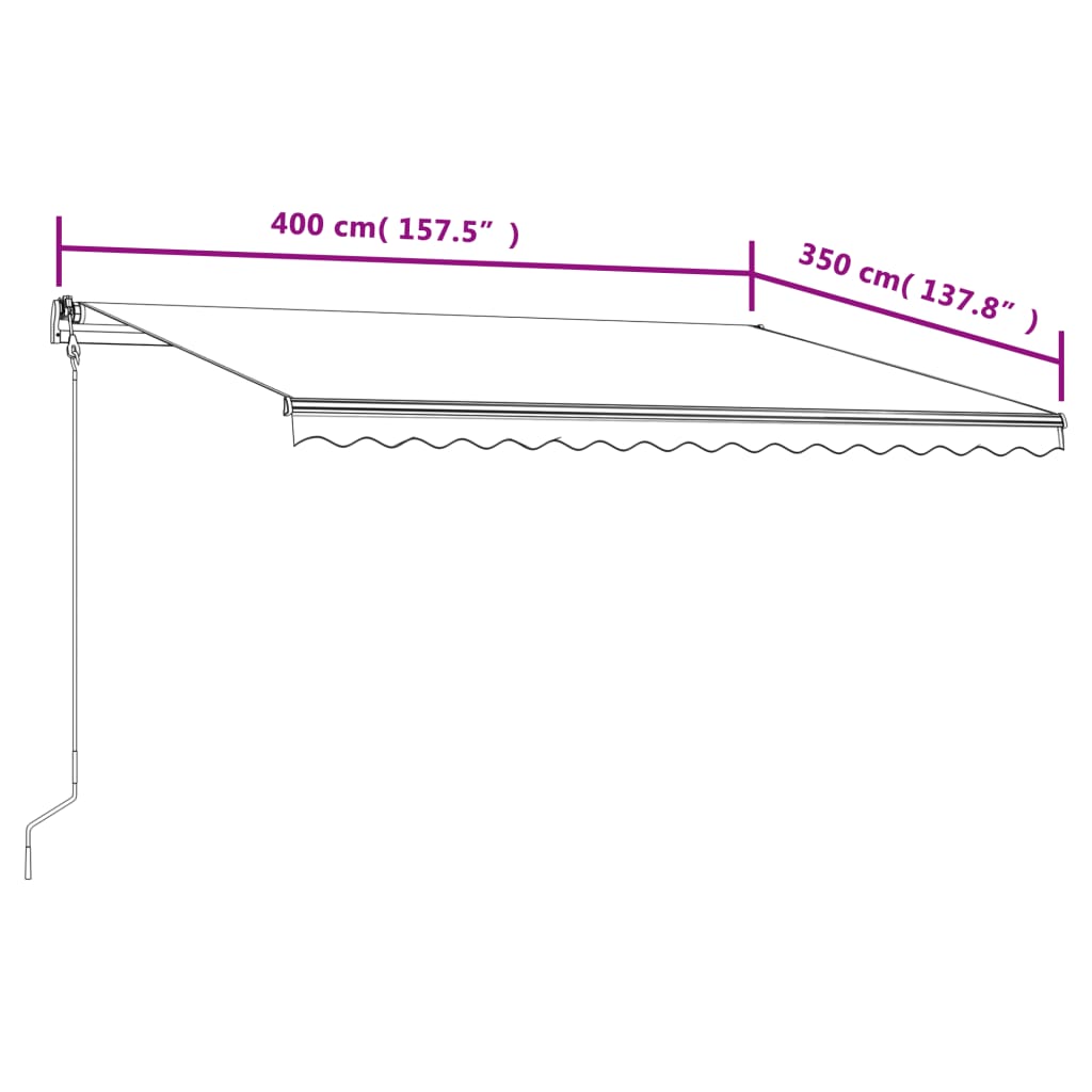 Luifel Automatisch Uittrekbaar Kleurig 400 x 350 cm Crème