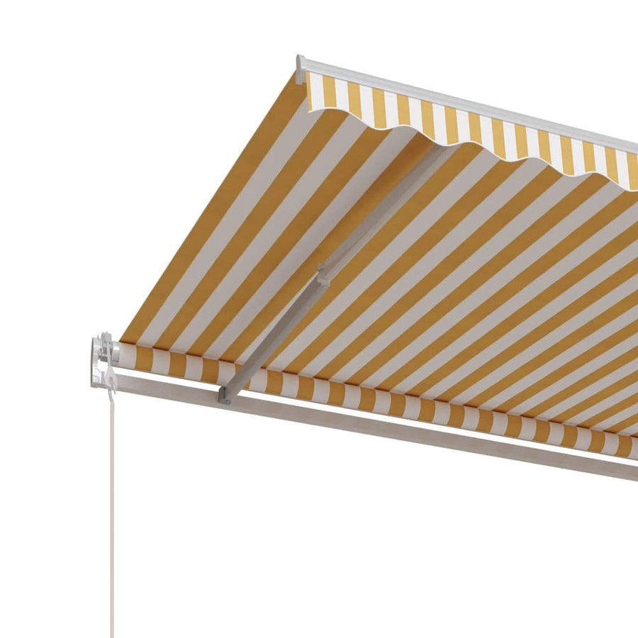 Luifel Automatisch Uittrekbaar 400 x 350 cm Geel en wit