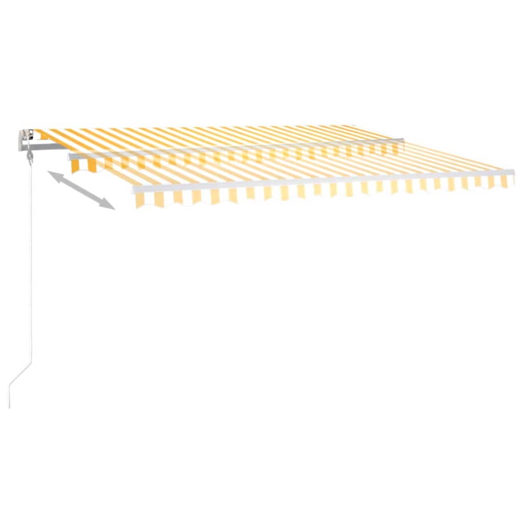 Luifel Automatisch Met Led En Windsensor Geel En Wit 400 x 350 cm