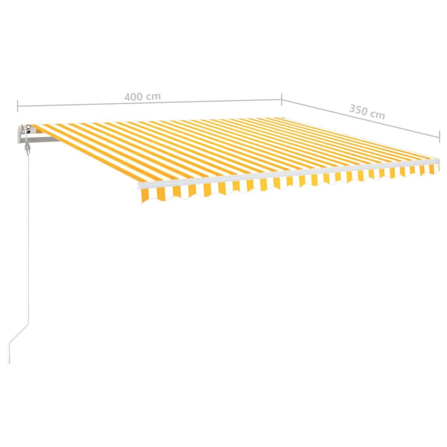 Luifel Automatisch Met Led En Windsensor Geel En Wit 400 x 350 cm