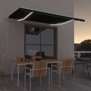Luifel automatisch 400x350 cm antraciet met LED en windsensor