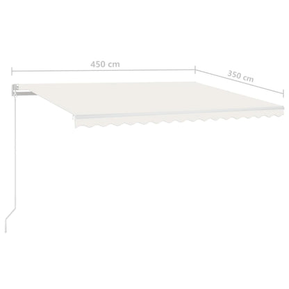 Luifel Handmatig Uittrekbaar Kleurig 450 x 350 cm Crème