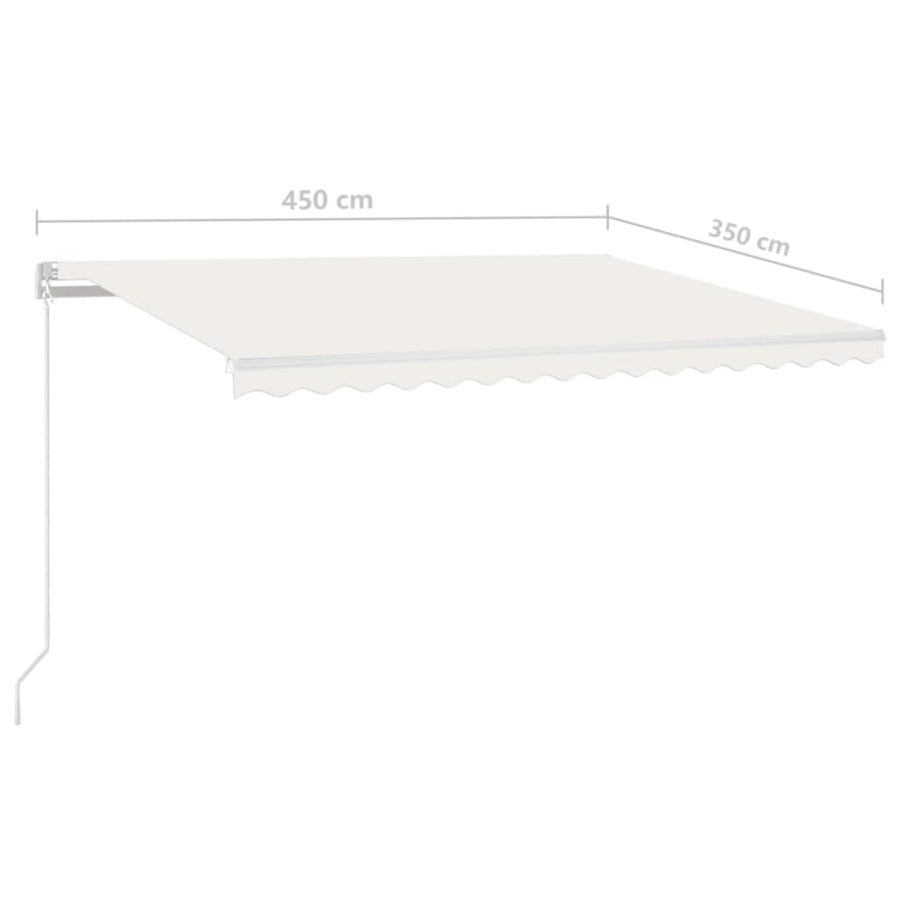Luifel Handmatig Uittrekbaar Kleurig 450 x 350 cm Crème