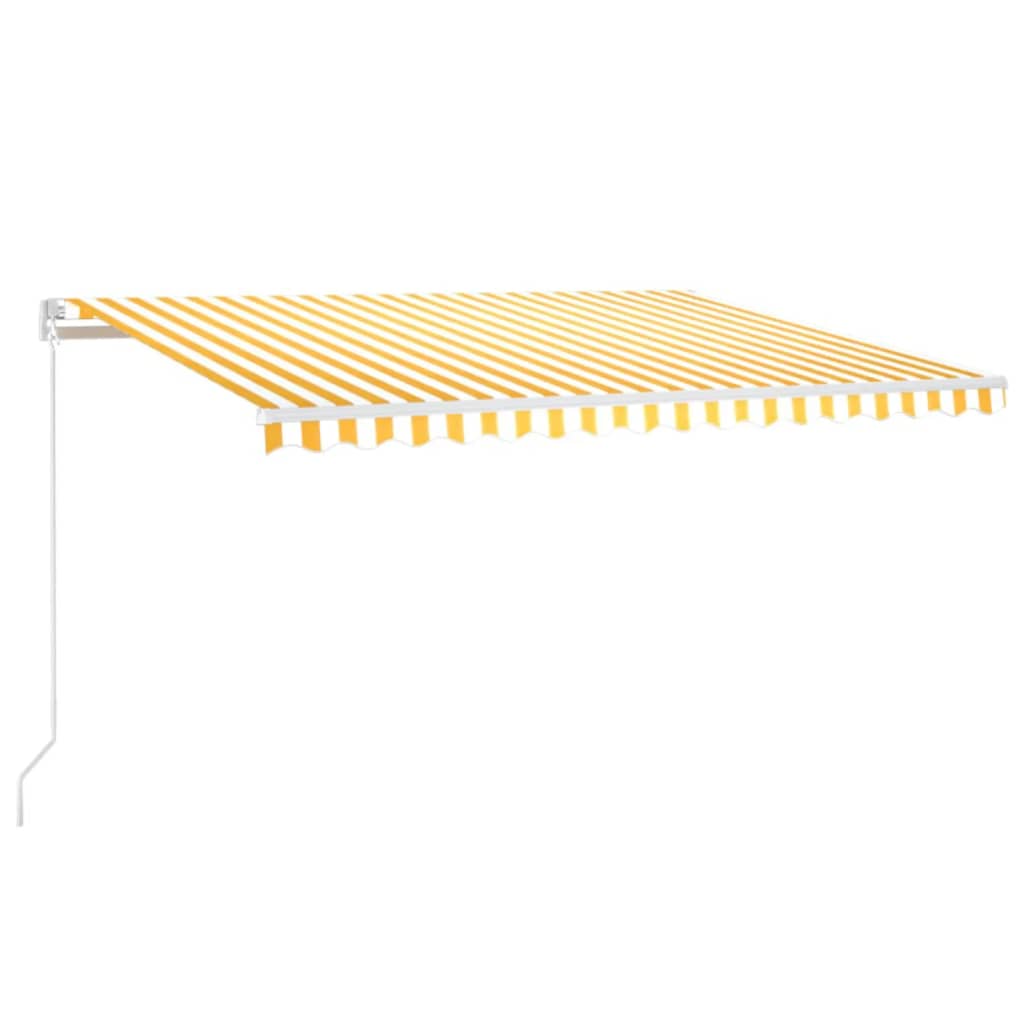 Luifel Handmatig Uittrekbaar 450 x 350 cm Geel en wit