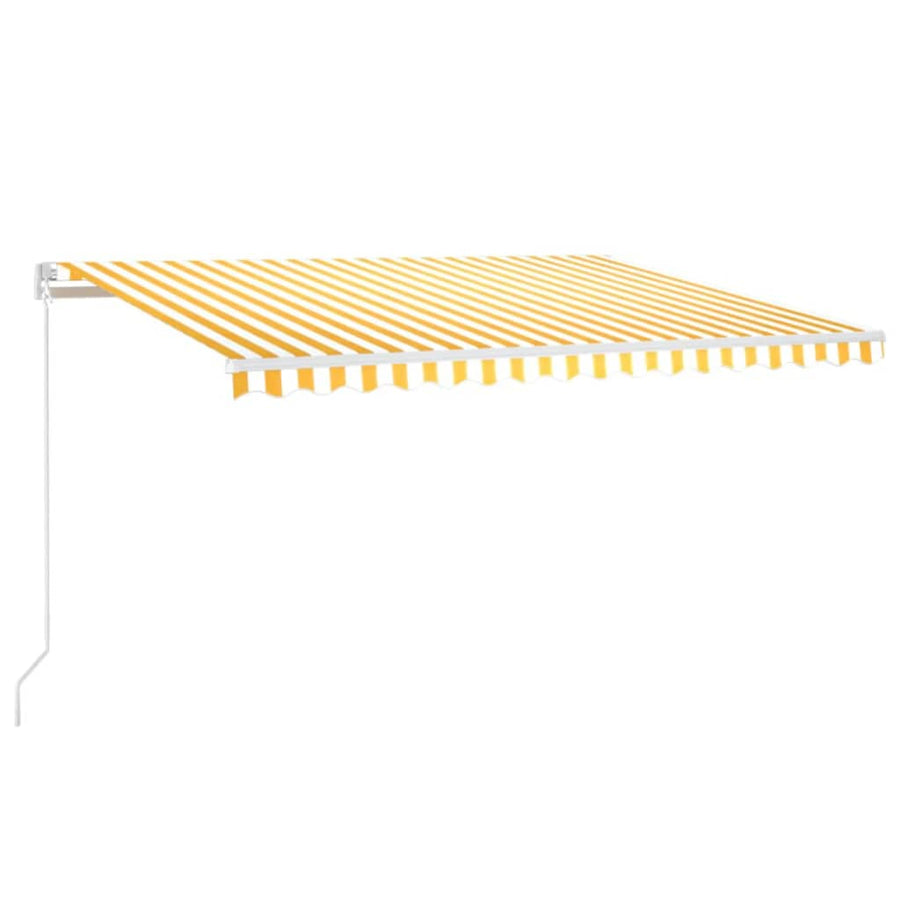 Luifel Handmatig Uittrekbaar 450 x 350 cm Geel en wit