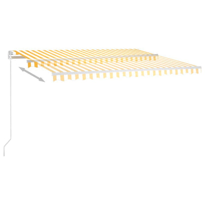 Luifel Handmatig Uittrekbaar 450 x 350 cm Geel en wit