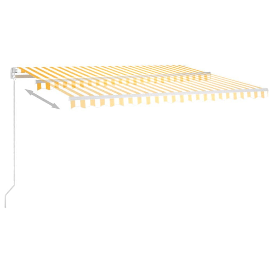 Luifel Handmatig Uittrekbaar 450 x 350 cm Geel en wit