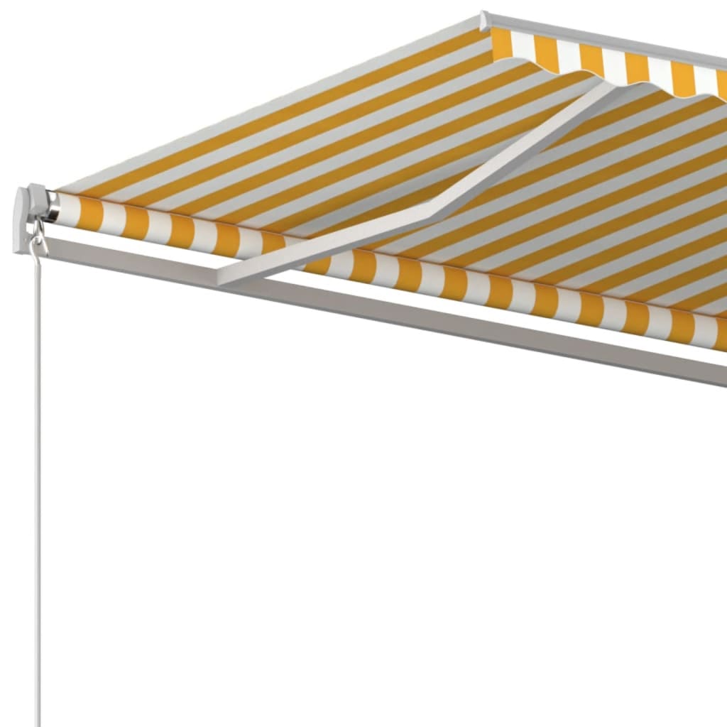 Luifel Handmatig Uittrekbaar 450 x 350 cm Geel en wit