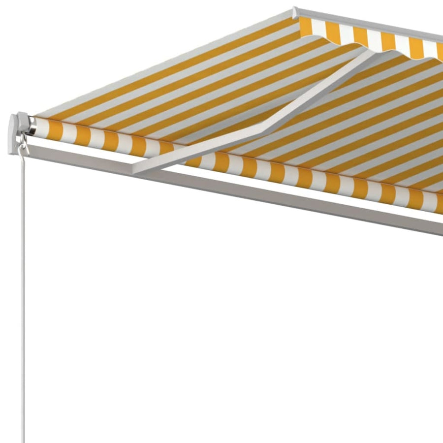 Luifel Handmatig Uittrekbaar 450 x 350 cm Geel en wit