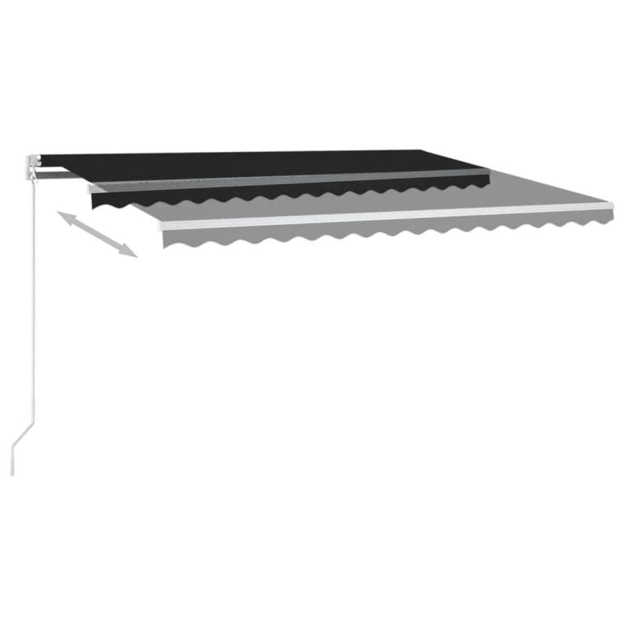 Luifel Handmatig Uittrekbaar Kleurig 450 x 350 cm Antraciet