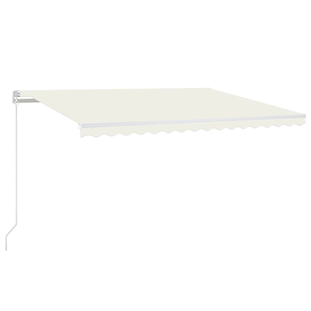 Luifel Handmatig Uittrekbaar Met Led 450X350 Cm Crèmekleurig 450 x 350 cm