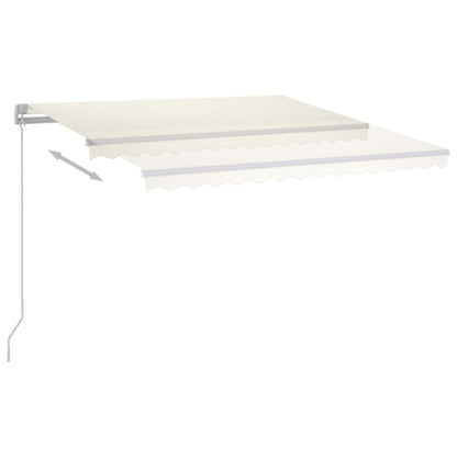 Luifel Handmatig Uittrekbaar Met Led 450X350 Cm Crèmekleurig 450 x 350 cm