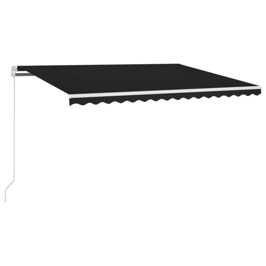 Luifel Handmatig Uittrekbaar Met Led 450X350 Cm Antracietkleur 450 x 350 cm