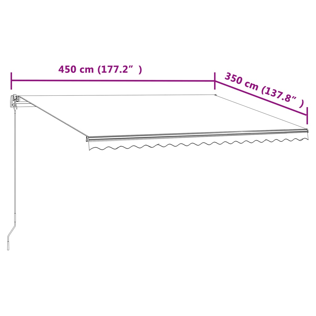 Luifel Automatisch Uittrekbaar Kleurig 450 x 350 cm Crème
