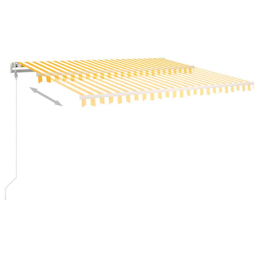 Luifel Automatisch Uittrekbaar 450 x 350 cm Geel en wit