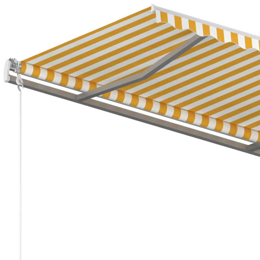 Luifel Automatisch Uittrekbaar 450 x 350 cm Geel en wit