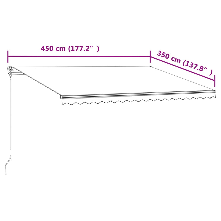 Luifel Automatisch Uittrekbaar 450 x 350 cm Geel en wit