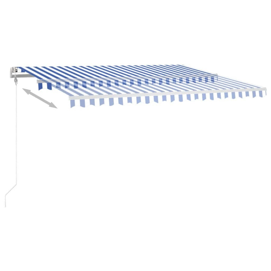 Luifel Automatisch Met Led En Windsensor Blauw En Wit 450 x 350 cm