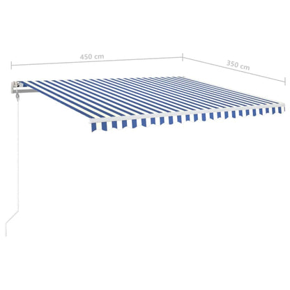 Luifel Automatisch Met Led En Windsensor Blauw En Wit 450 x 350 cm