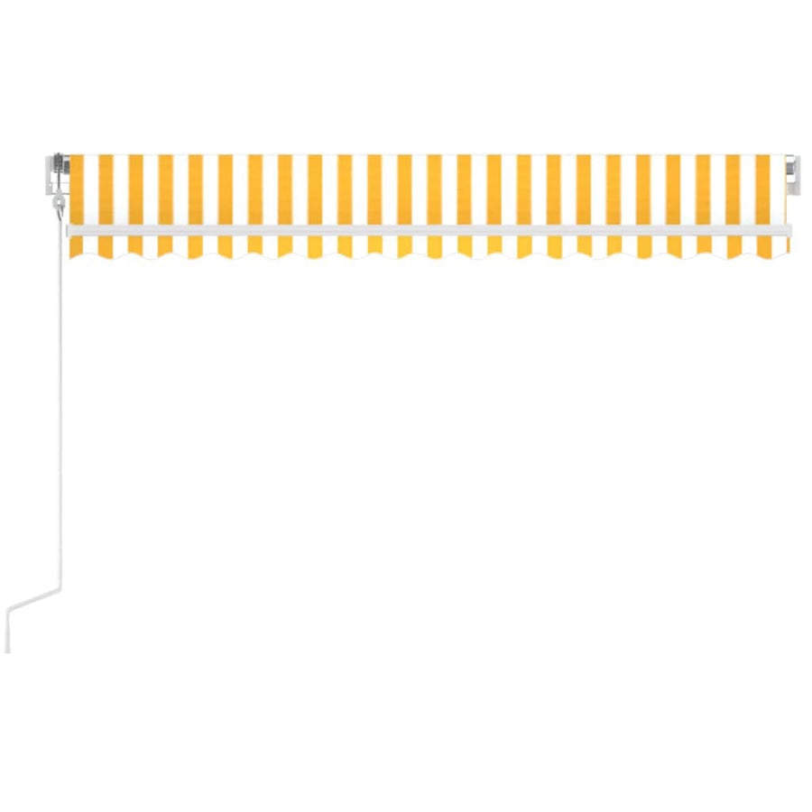 Luifel Automatisch Met Led En Windsensor 450 x 350 cm Geel en wit