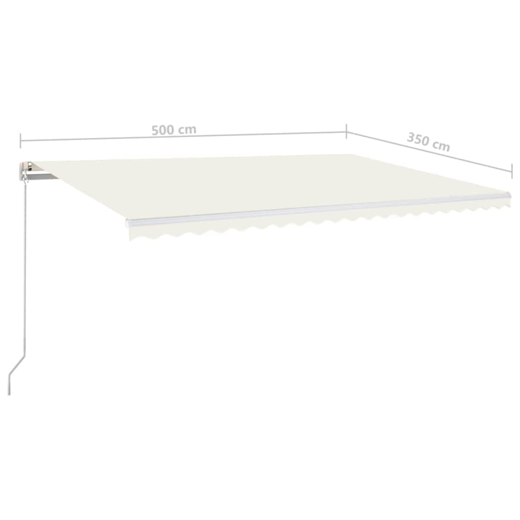 Luifel handmatig uittrekbaar 500x350 cm crèmekleurig