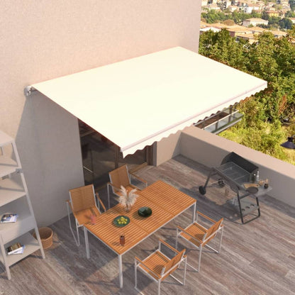 Luifel handmatig uittrekbaar 500x350 cm crèmekleurig