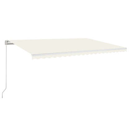 Luifel handmatig uittrekbaar met LED 500x350 cm crèmekleurig