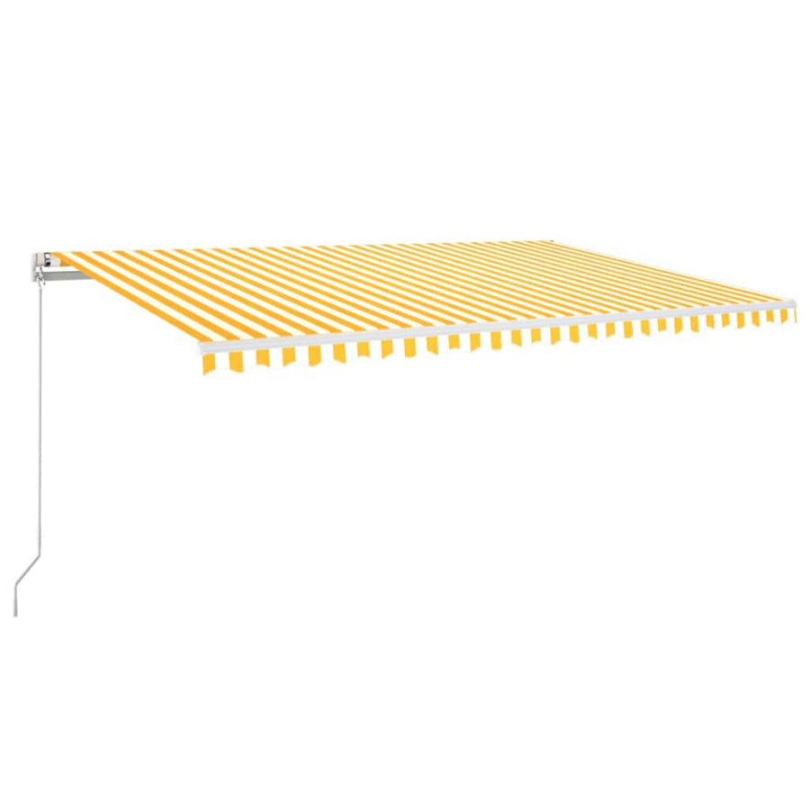 Luifel Handmatig Uittrekbaar Met Led 500X350 Cm Geel En Wit 500 x 350 cm