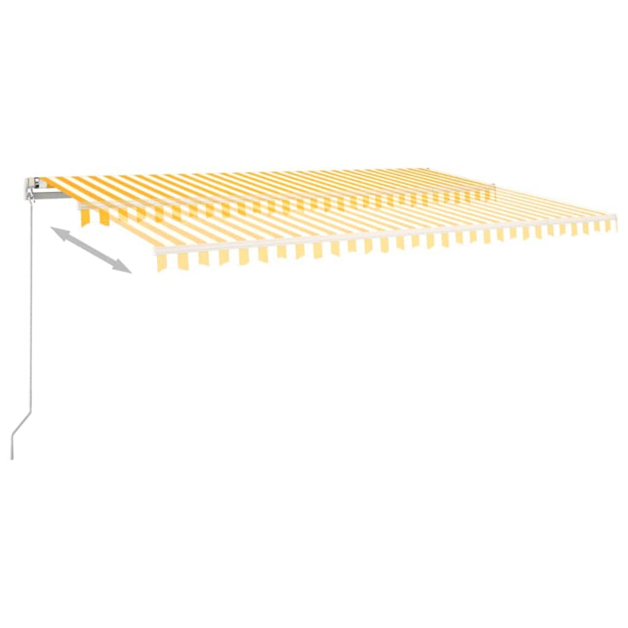 Luifel Handmatig Uittrekbaar Met Led 500X350 Cm Geel En Wit 500 x 350 cm